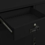 Armoire de bureau Noir 90x40x102 cm Acier – Image 4