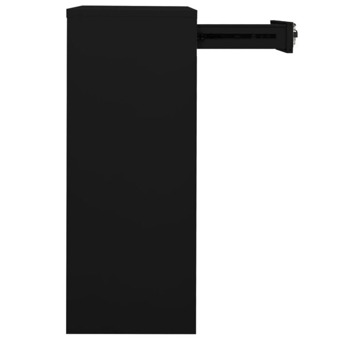 Armoire de bureau Noir 90x40x102 cm Acier – Image 7