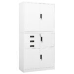 Armoire de bureau Blanc 90x40x180 cm Acier