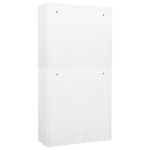 Armoire de bureau Blanc 90x40x180 cm Acier – Image 5