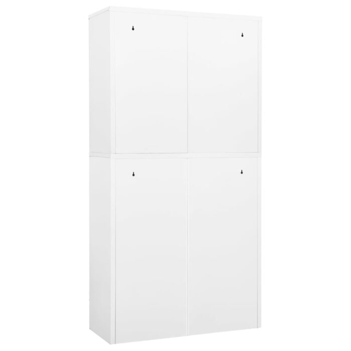 Armoire de bureau Blanc 90x40x180 cm Acier – Image 5