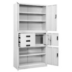 Armoire de bureau Blanc 90x40x180 cm Acier – Image 6