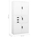 Armoire de bureau Blanc 90x40x180 cm Acier – Image 9