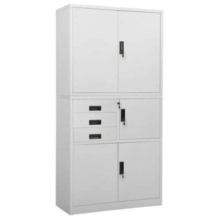 Armoire de bureau Gris clair 90x40x180 cm Acier