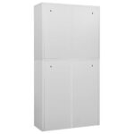Armoire de bureau Gris clair 90x40x180 cm Acier – Image 5