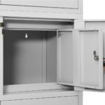 Armoire de bureau Gris clair 90x40x180 cm Acier – Image 7
