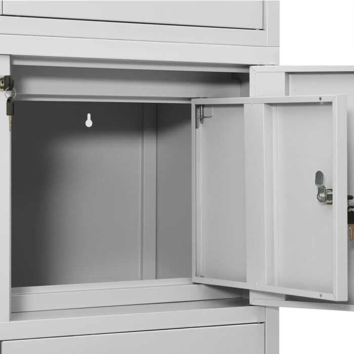 Armoire de bureau Gris clair 90x40x180 cm Acier – Image 7