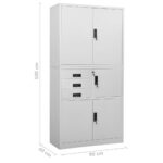 Armoire de bureau Gris clair 90x40x180 cm Acier – Image 9