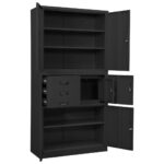 Armoire de bureau Anthracite 90x40x180 cm Acier – Image 6