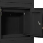Armoire de bureau Anthracite 90x40x180 cm Acier – Image 7