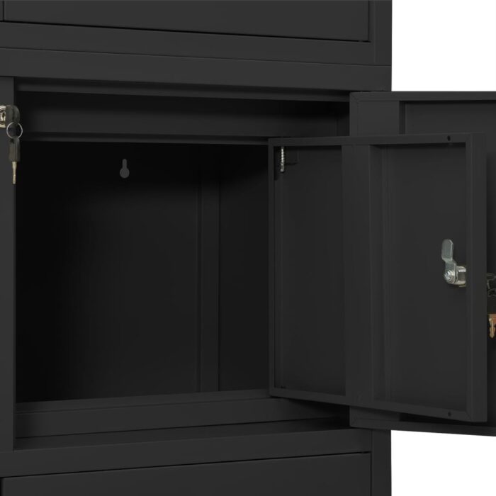 Armoire de bureau Anthracite 90x40x180 cm Acier – Image 7