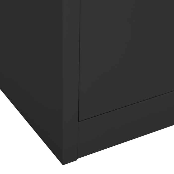 Armoire de bureau Anthracite 90x40x180 cm Acier – Image 8