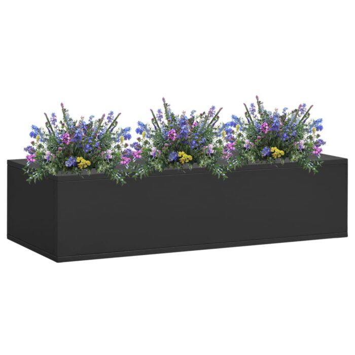 Boîte à fleurs de bureau Anthracite 90x40x23 cm Acier – Image 1