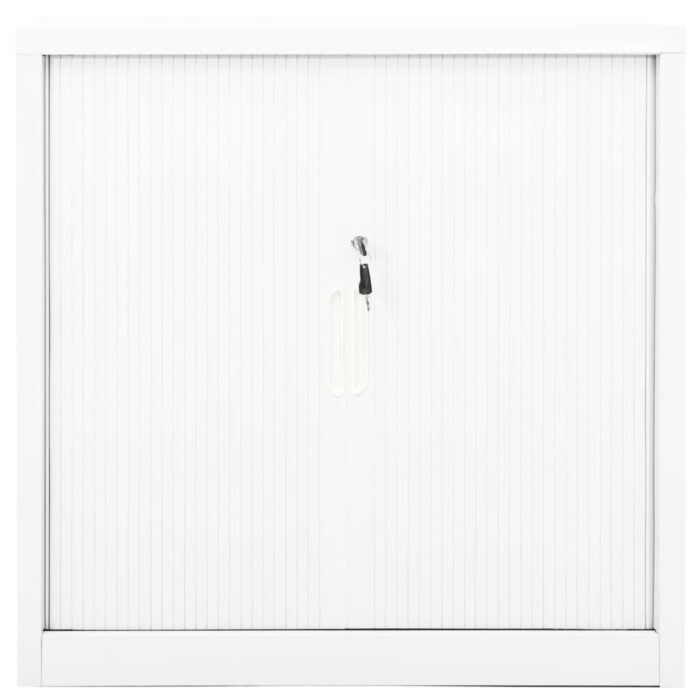 Armoire à portes coulissantes Blanc 90x40x90 cm Acier – Image 3