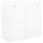 Armoire à portes coulissantes Blanc 90x40x90 cm Acier – Image 5