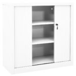 Armoire à portes coulissantes Blanc 90x40x90 cm Acier – Image 6