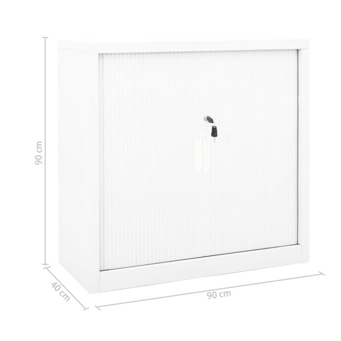 Armoire à portes coulissantes Blanc 90x40x90 cm Acier – Image 8