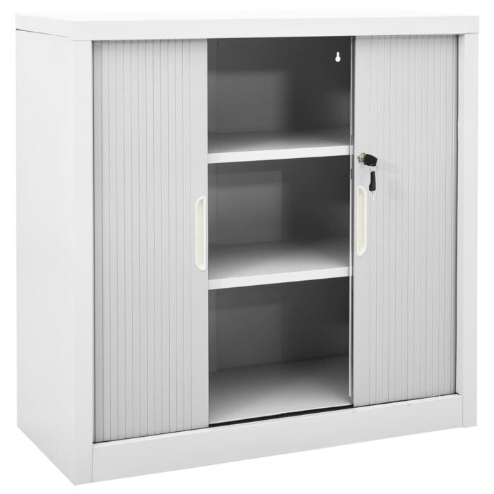 Armoire à portes coulissantes Gris 90x40x90 cm Acier – Image 6