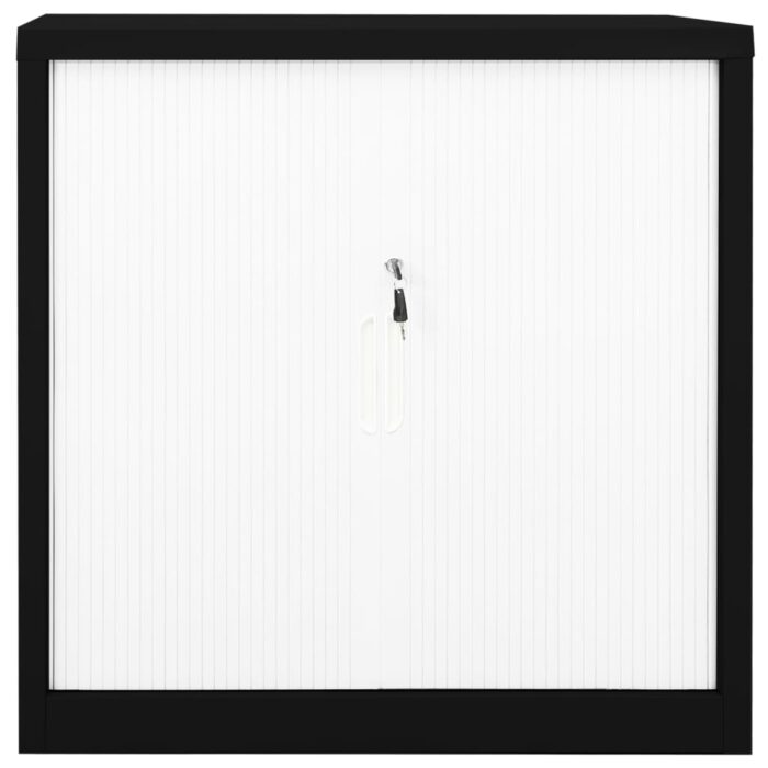 Armoire à portes coulissantes Noir 90x40x90 cm Acier – Image 3