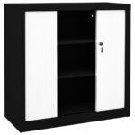 Armoire à portes coulissantes Noir 90x40x90 cm Acier – Image 6