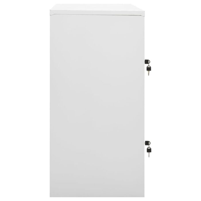 Armoire à casiers Gris clair 90x45x92,5 cm Acier – Image 2