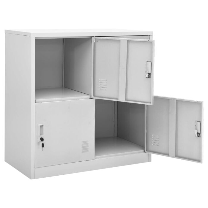 Armoire à casiers Gris clair 90x45x92,5 cm Acier – Image 4