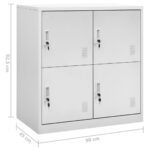Armoire à casiers Gris clair 90x45x92,5 cm Acier – Image 6