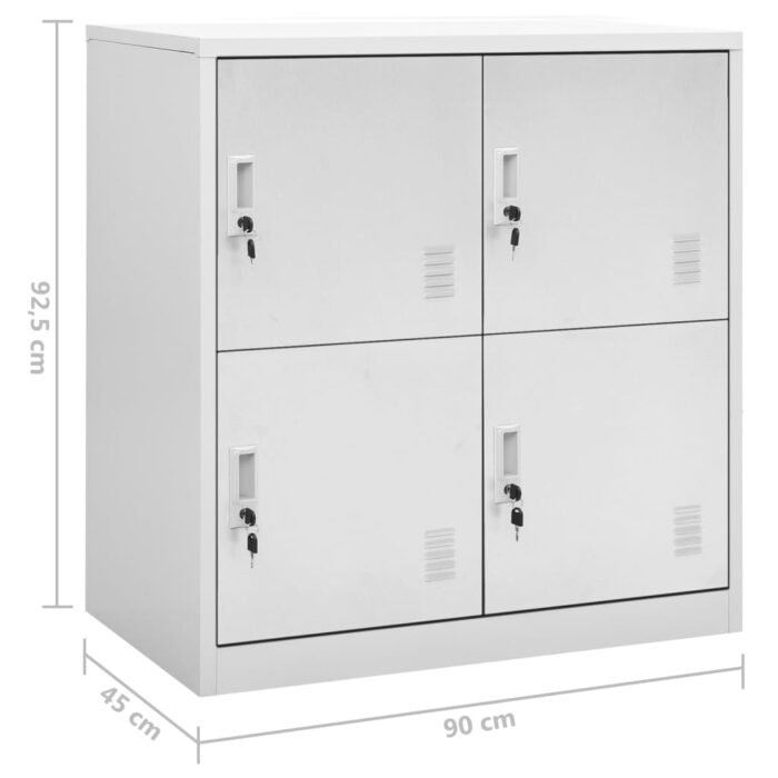 Armoire à casiers Gris clair 90x45x92,5 cm Acier – Image 6