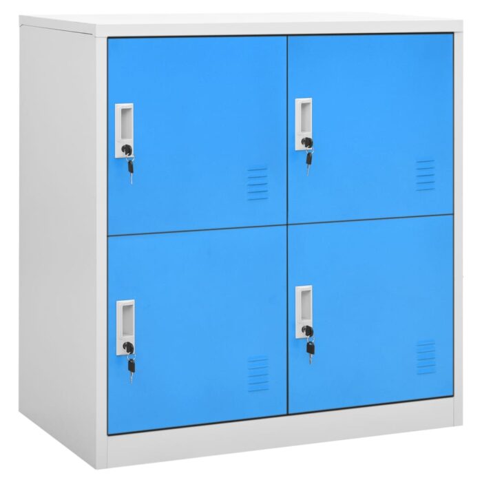 Armoire à casiers Gris clair et bleu 90x45x92,5 cm Acier – Image 1