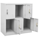 Armoire à casiers Gris clair 90x45x92,5 cm Acier – Image 5