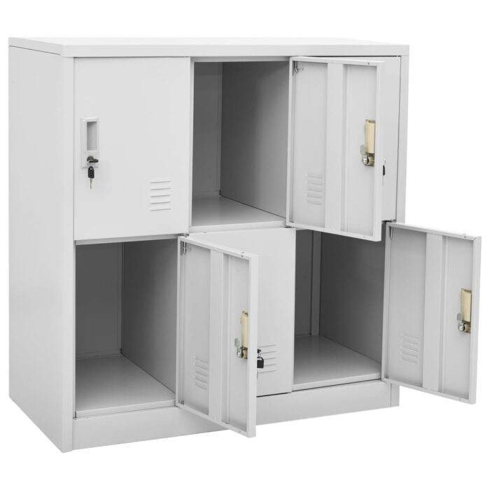 Armoire à casiers Gris clair 90x45x92,5 cm Acier – Image 5