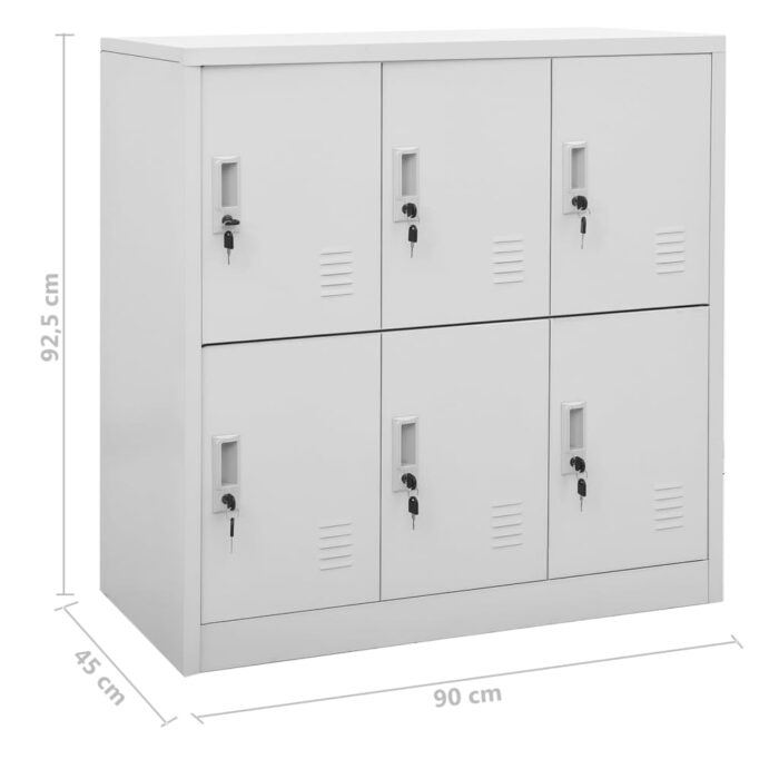 Armoire à casiers Gris clair 90x45x92,5 cm Acier – Image 7