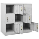 Armoire à casiers Gris clair 90x45x92,5 cm Acier – Image 5