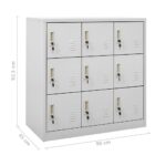 Armoire à casiers Gris clair 90x45x92,5 cm Acier – Image 7