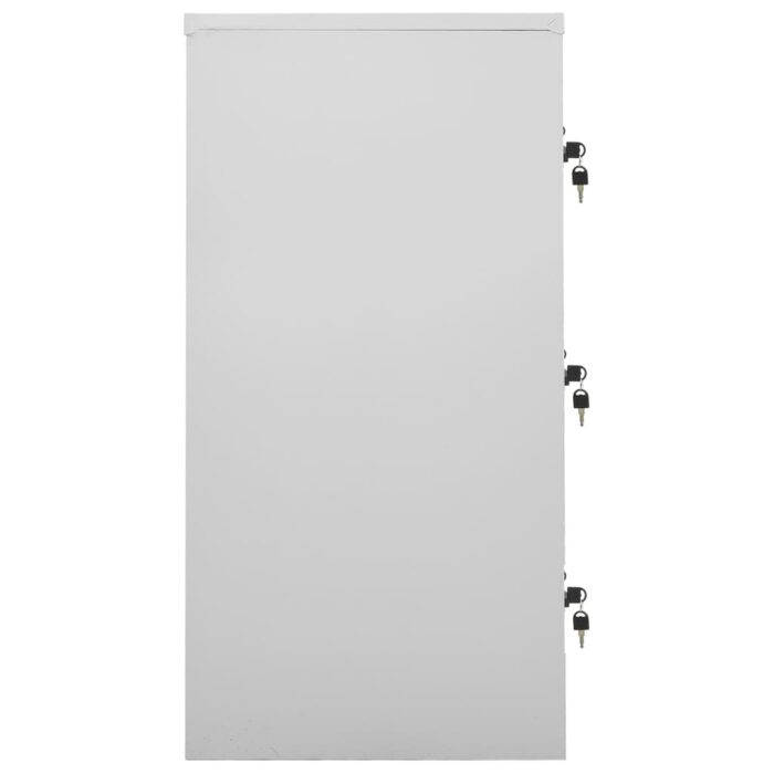 Armoire à casiers Gris clair et rouge 90x45x92,5 cm Acier – Image 3