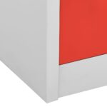 Armoire à casiers Gris clair et rouge 90x45x92,5 cm Acier – Image 6