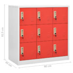 Armoire à casiers Gris clair et rouge 90x45x92,5 cm Acier – Image 7