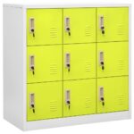 Armoire à casiers Gris clair et vert 90x45x92,5 cm Acier