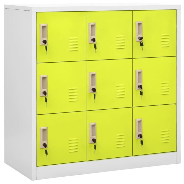 Armoire à casiers Gris clair et vert 90x45x92,5 cm Acier – Image 1