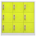 Armoire à casiers Gris clair et vert 90x45x92,5 cm Acier – Image 2