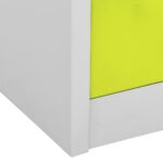 Armoire à casiers Gris clair et vert 90x45x92,5 cm Acier – Image 6