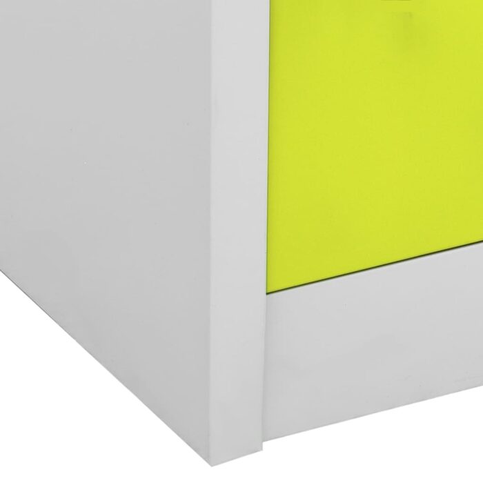 Armoire à casiers Gris clair et vert 90x45x92,5 cm Acier – Image 6