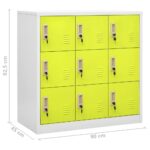 Armoire à casiers Gris clair et vert 90x45x92,5 cm Acier – Image 7