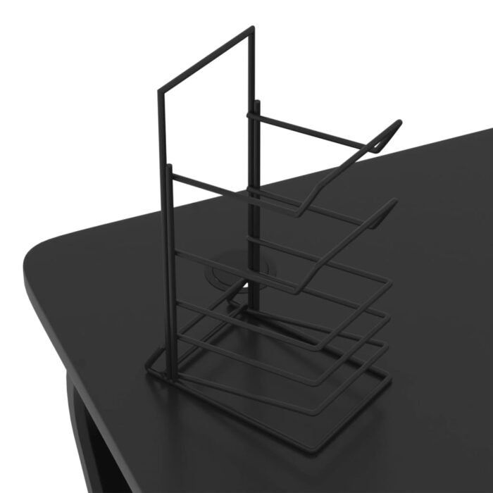 Bureau de jeu avec pieds en forme de ZZ Noir 90x60x75 cm – Image 4