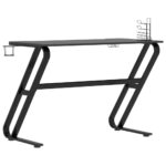 Bureau de jeu avec pieds en forme de ZZ Noir 110x60x75 cm – Image 2
