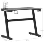 Bureau de jeu à LED avec pieds en forme de Z Noir 90x60x75 cm – Image 11