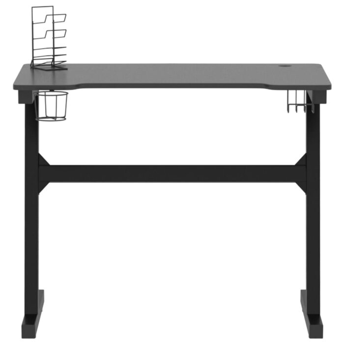 Bureau de jeu à LED avec pieds en forme de Z Noir 90x60x75 cm – Image 2
