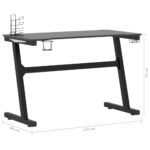 Bureau de jeu à LED en forme de Z noir 110x60x75 cm – Image 10
