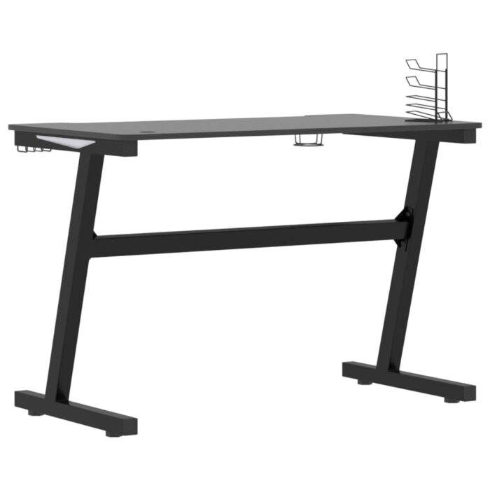 Bureau de jeu à LED en forme de Z noir 110x60x75 cm – Image 4