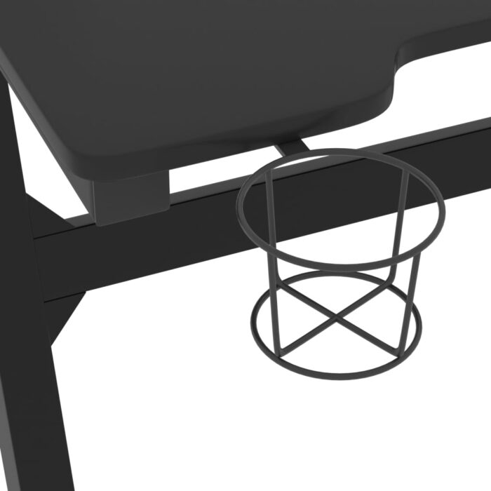 Bureau de jeu à LED en forme de Z noir 110x60x75 cm – Image 5